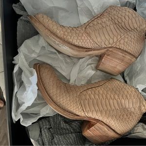 Lucchese sable python ankle booties